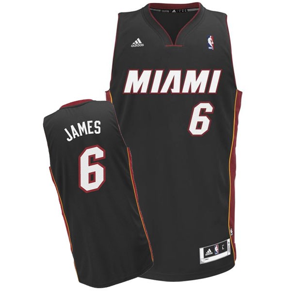 Camiseta NBA Swingman Lebron James Miami Heat negro blanco