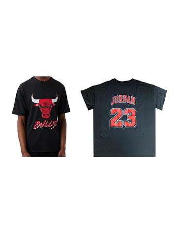 Chicago Bulls NBA Lifestyle Black Oversized Mesh T-Shirt
