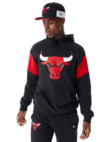 New Era NBA Chicago Bulls Contrast Zip Up Black Hoodie