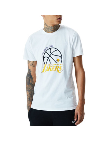 NEW ERA LA LAKERS NBA INFILL TEAM LOGO BLACK JERSEY T-SHIRT 60332142