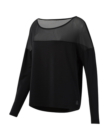 reebok dance mesh layering top