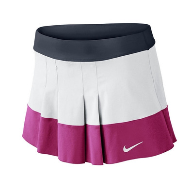 Nike Saia Mulher Tennis Pleated Woven (branco/azul/rosado)