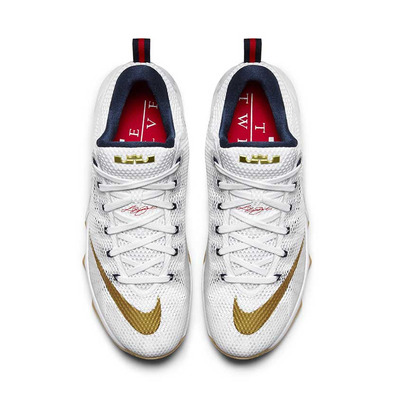 Lebron XII Low "USA" (174/blanco/metalic gold)