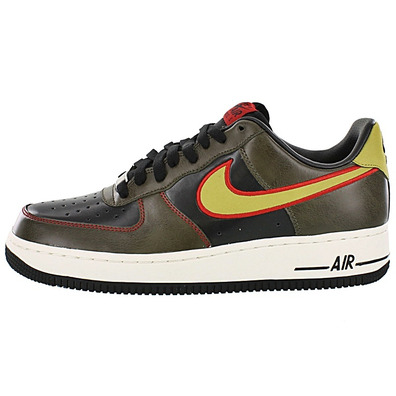 Air Force 1 "Stone" (075/piel/negro/amarillo/blanco)