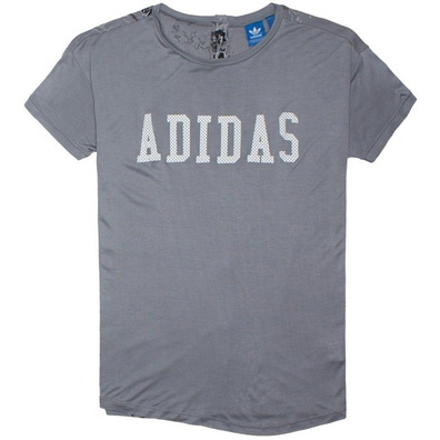 Adidas Originals Camiseta Mujer London Printed Back (gris/blanco)