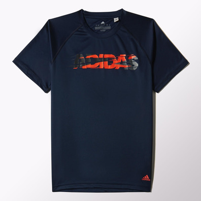 Adidas Camiseta Climalite Base Logo (marino/naranja flour)