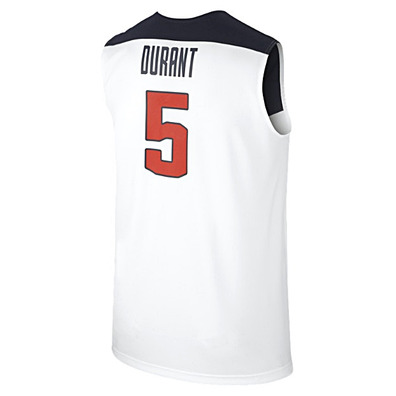 Camiseta Réplica Kevin Durant #5# USA 2014 (100/blanco/navy/red)