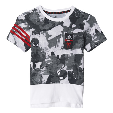 Adidas Marvel Boys Spider-Man Cotton Tee (White/Black/Scarlet)