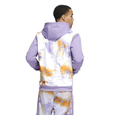 Adidas Basket Allover Print Hoodie "Magic Lilac"