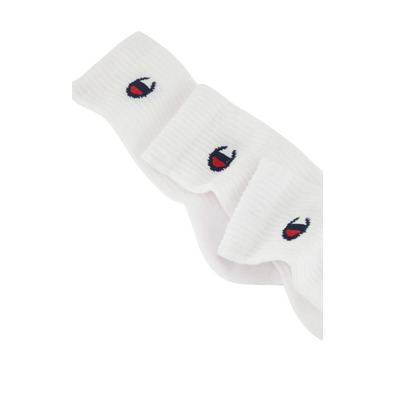 Champion 3 Pack Crew C Logo Socks "White"