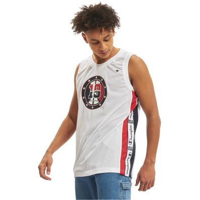 Champion Basketaball USA Script Logo Tape Tank Top Mesh "White"