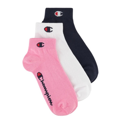 Champion C Logo Quarter Socks 3 Pairs "Pink"