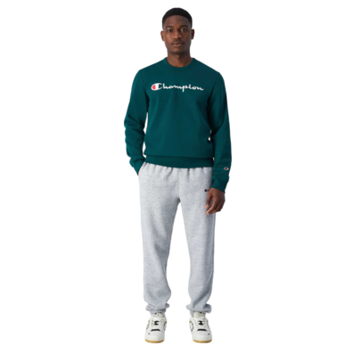 Champion Embroidered Big Logo Crewneck Sweatshirt "Forest Green"