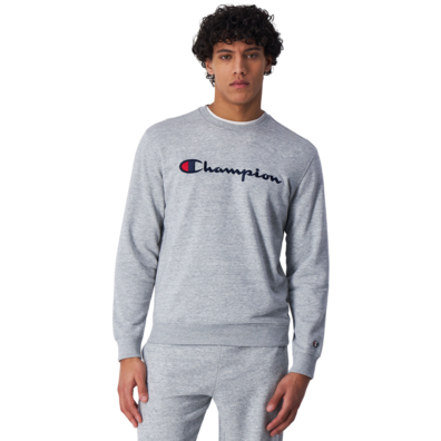 Champion Embroidered Big Logo Crewneck Sweatshirt "Light Grey"