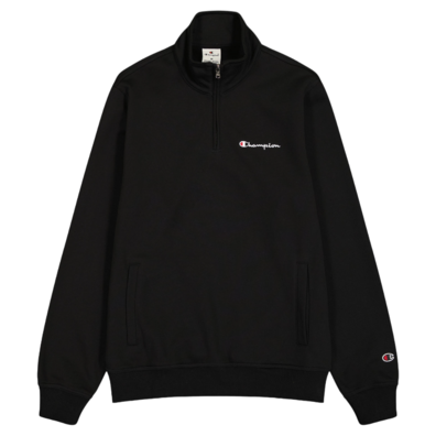 Champion Front Pockets Half-Zip Big Logo Fleece Sweatshirt "Black"