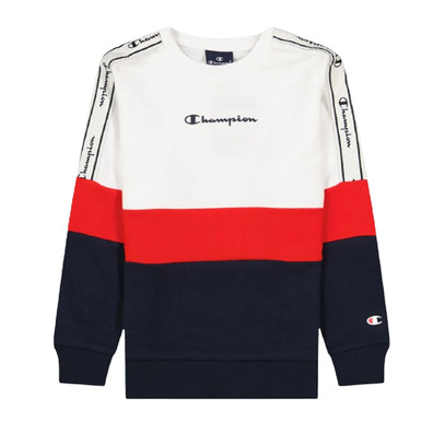 Champion Legacy Colour Block Script Logo Sweatshirt "White"