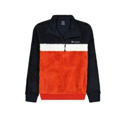 Champion Legacy Sherpa Graduated Panelled Half Z-Up Fleece Sweatshirt "Orange"