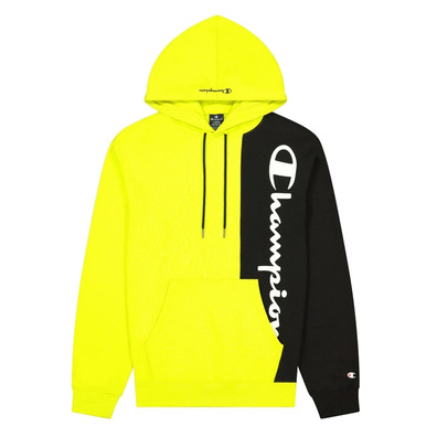 Champion Legacy Spliced Script Logo Print Hoodie "Yellow"