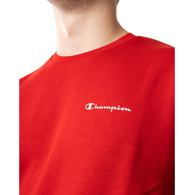 Champion Legacy Spliced Script Logo Print Sweatshirt "Red"