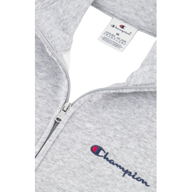 Champion Logo Fleece Full-Zip Basic Sweatshirt "Light Grey"