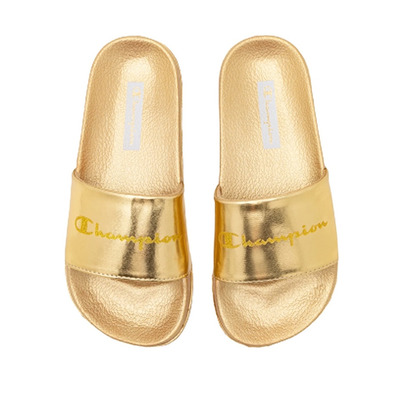 Champion Slide Queens Script Logo W "Gold"