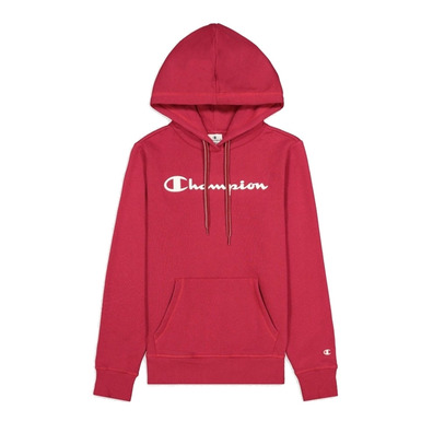 Champion Wn´s Legacy Script Logo Print Cotton Terry Hoodie "Burgundy Red"