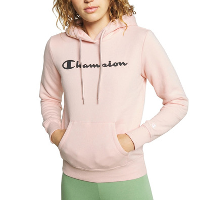 Champion Wn´s Legacy Script Logo Print Cotton Terry Hoodie "Rose Tane"