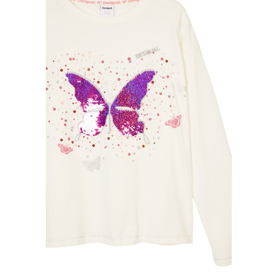 Desigual Butterfly print T-shirt "White"