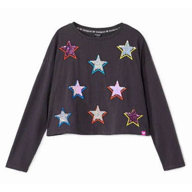 Desigual Long-sleeve star T-shirt "Black"