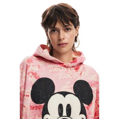 Desigual Mickey Mouse Hoodie with Drawstring "Pink"