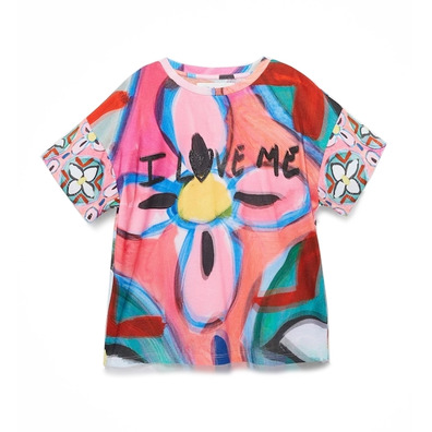 Desigual Girls Painted Flower T-Shirt