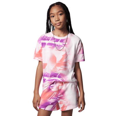 Jordan Girls Triple Team Printed AOP Tee "Arctic Pink"