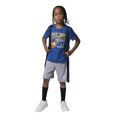 Jordan Infants JDB Court Air Tee Short Mesh Set "Cemen Grey-True Blue"