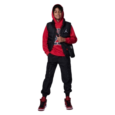 Jordan Kids HBR Logo 23 Fleece Pullover Hoodie "Gym Red"