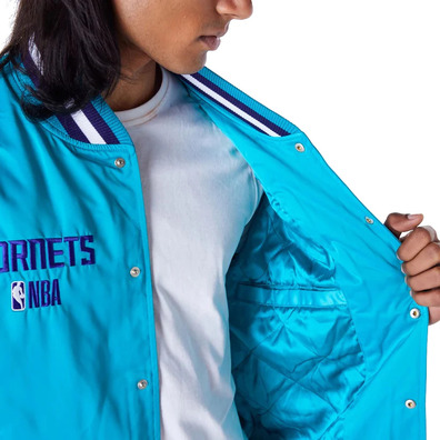 New Era NBA Charlotte Hornets Satin Bomber Jacket "Turquoise"