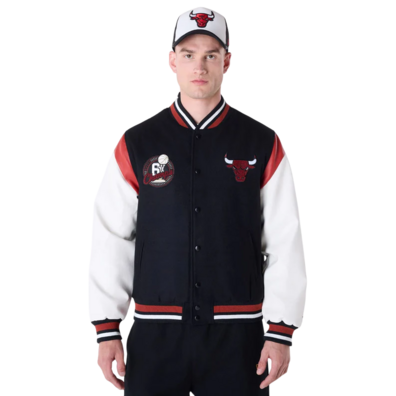 New Era NBA Chicago Bulls Floral Varsity Jacket "Black"