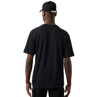 New Era NBA Chicago Bulls Logo Script Mesh Oversize Tee "Black"