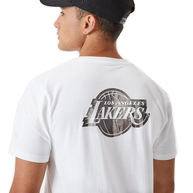 New Era NBA Los Angeles Lakers Metallic Tee "White-Silver"