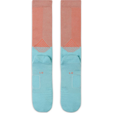 Nike Elite Crew Basketball Socks "Bright Coral/Copa/Silver"