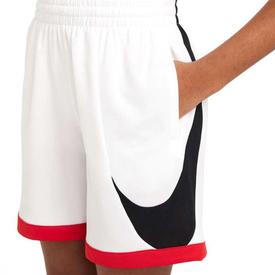 Nike Kids Swoosh Multi+ Dri Fit Short "White/Black/Red"