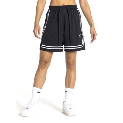 Nike Short Crossover Dri Fit 18 cm Mujer "Black/White"