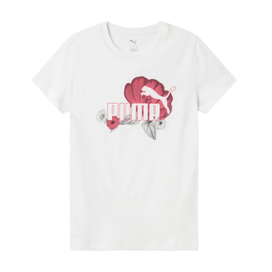 Puma ESS+ Floreal Big Logo Graphic Tee "White"