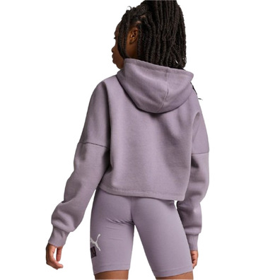 Puma Girls ESS Logo Cropped Hoodie G "Pale Plum"