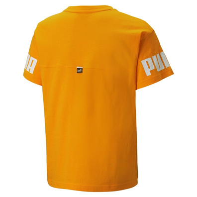 Puma Junior Power Colorblock Tee (Tangerine)