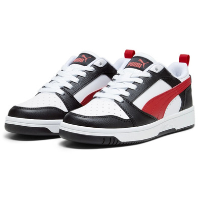 Puma Rebound V6 Lo Jr "White-For All Time Red-Black"