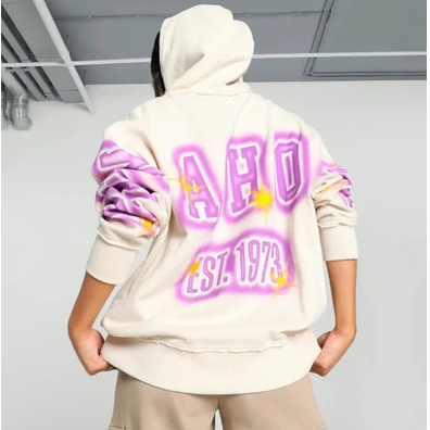 Puma Womans Basketball Art-Hitect Sparkle OS Hoodie "Alpine Snow"