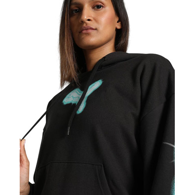 Puma Womans Basketball Art-Hitect Sparkle OS Hoodie "Black"