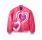 Desigual Girls Quilted Heart Bomber Jacket "Fuchsia"