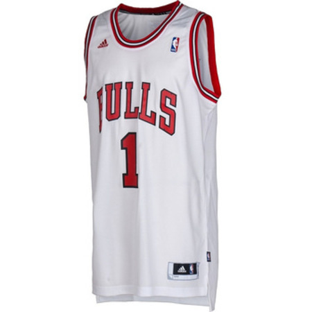 Camiseta NBA Bordados Adidas Derrick Rose Bulls (white/red)