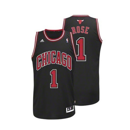 Jersey Adidas Embroidered NBA Derrick Rose Bulls (black/red)